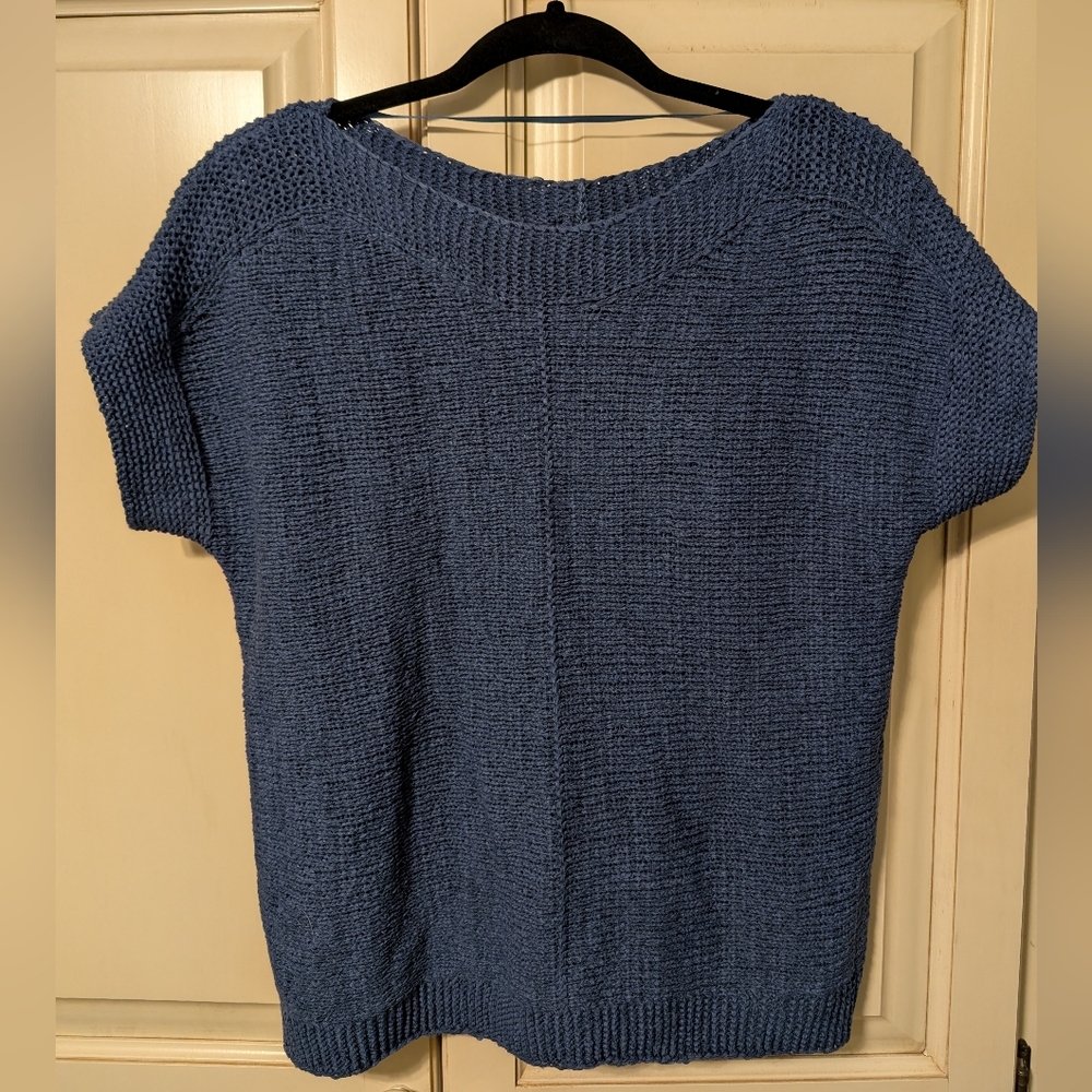 Cable & Gage True Navy Cap Sleeve Crew Neck NWT